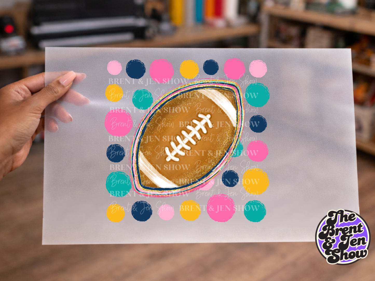 Polka Dot Football DTF/Sublimation Transfer, Ready to Press
