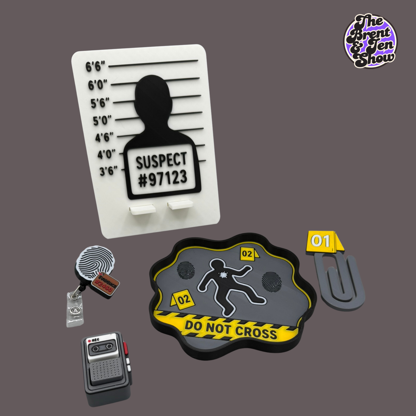3D Printed Crime Scene Desk Organizer Set