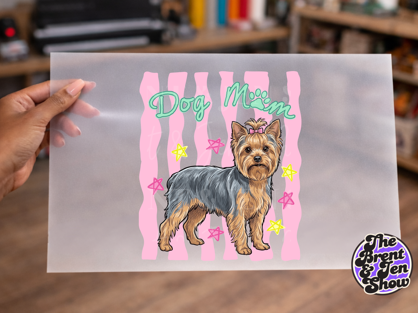 Dog Mom Yorkie DTF Transfer, Ready-to-Press Sublimation Design
