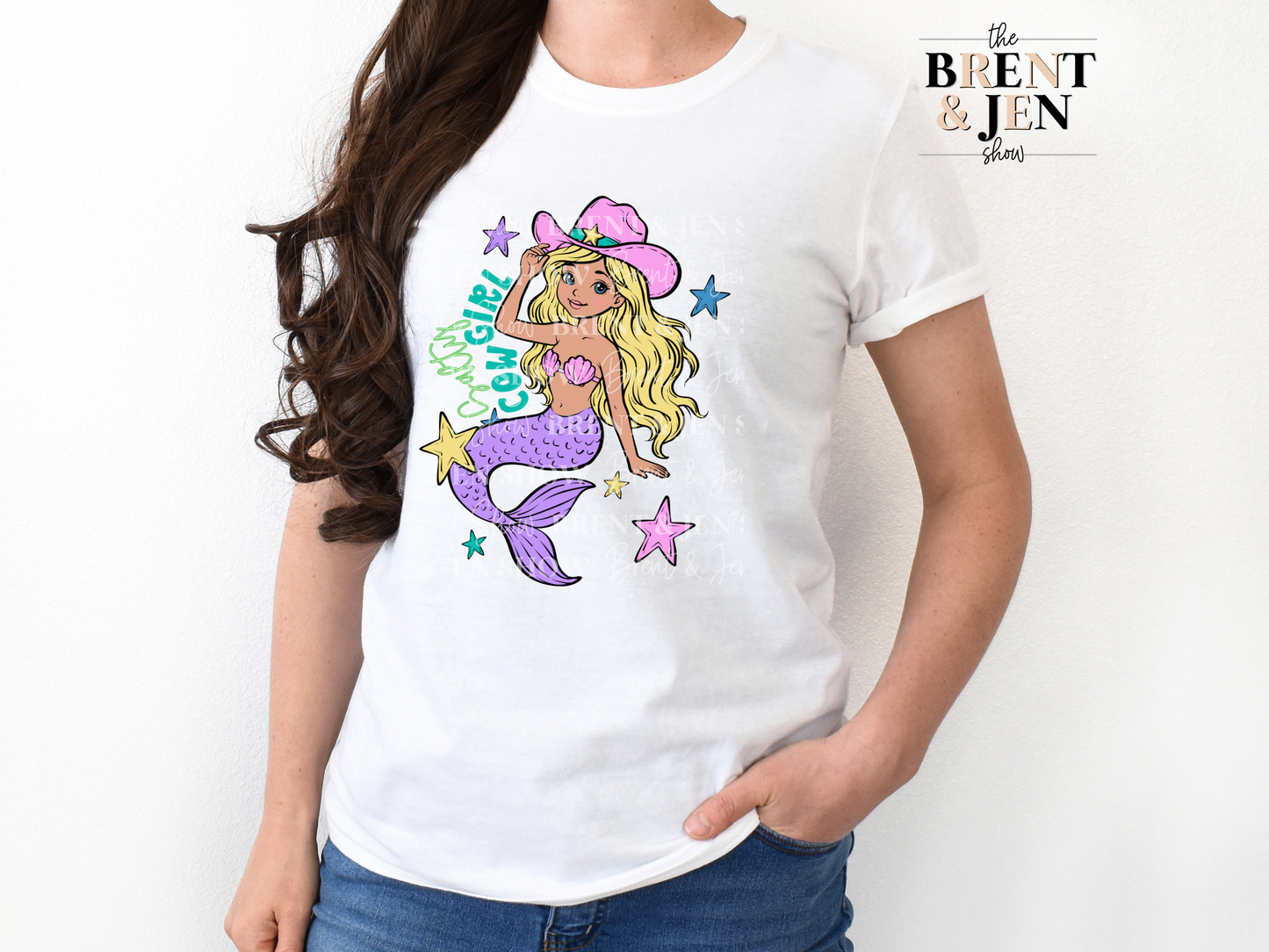 Salty Cowgirl Blonde Mermaid Shirt