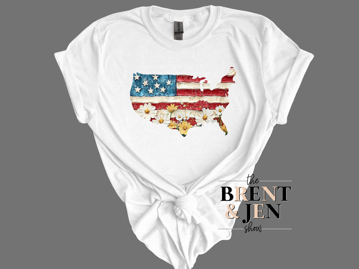 USA Floral Rustic Map T Shirt, Cute Graphic Tee