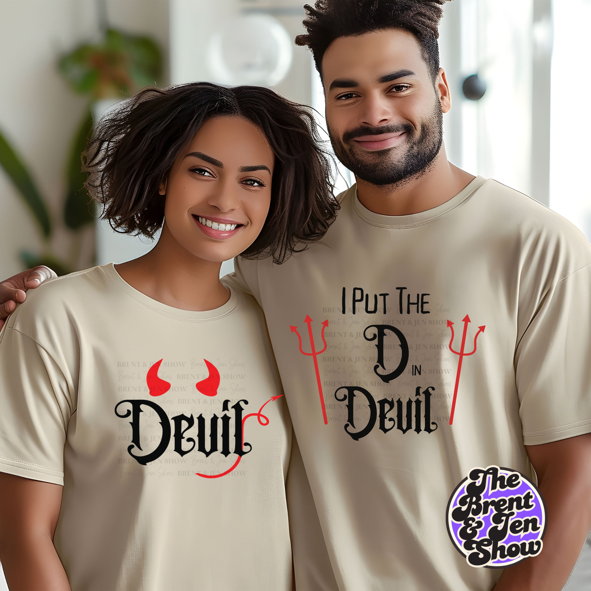Matching Devil Couple Shirts, Funny His and Hers  Tees