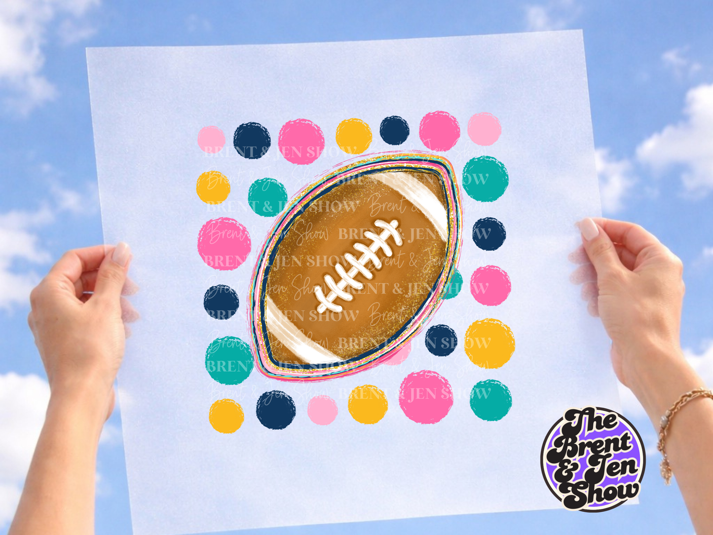 Polka Dot Football DTF/Sublimation Transfer, Ready to Press