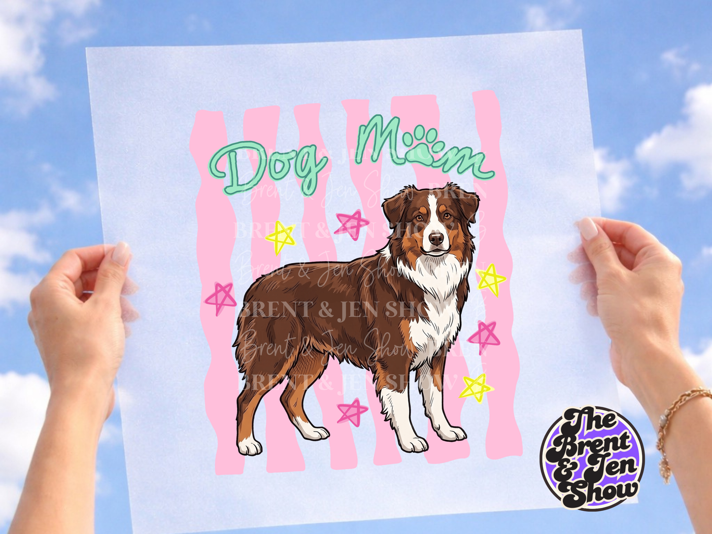 Dog Mom Australian Shepherd DTF or Sublimation Transfer (Ready-to-Press)