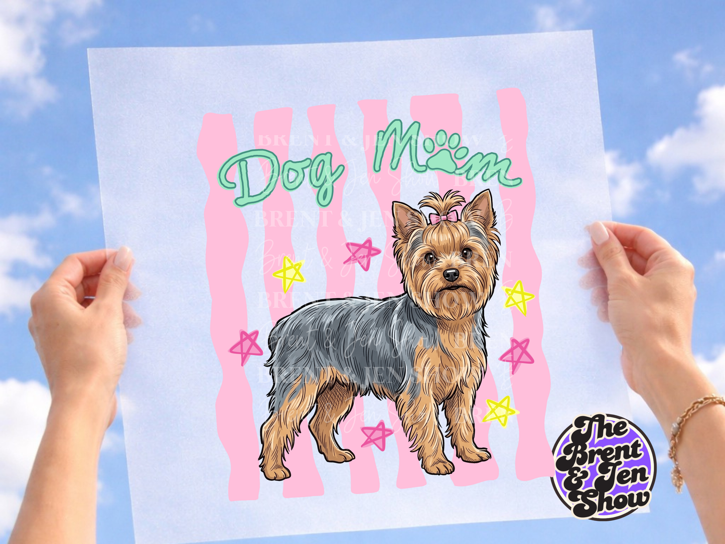 Dog Mom Yorkie DTF Transfer, Ready-to-Press Sublimation Design
