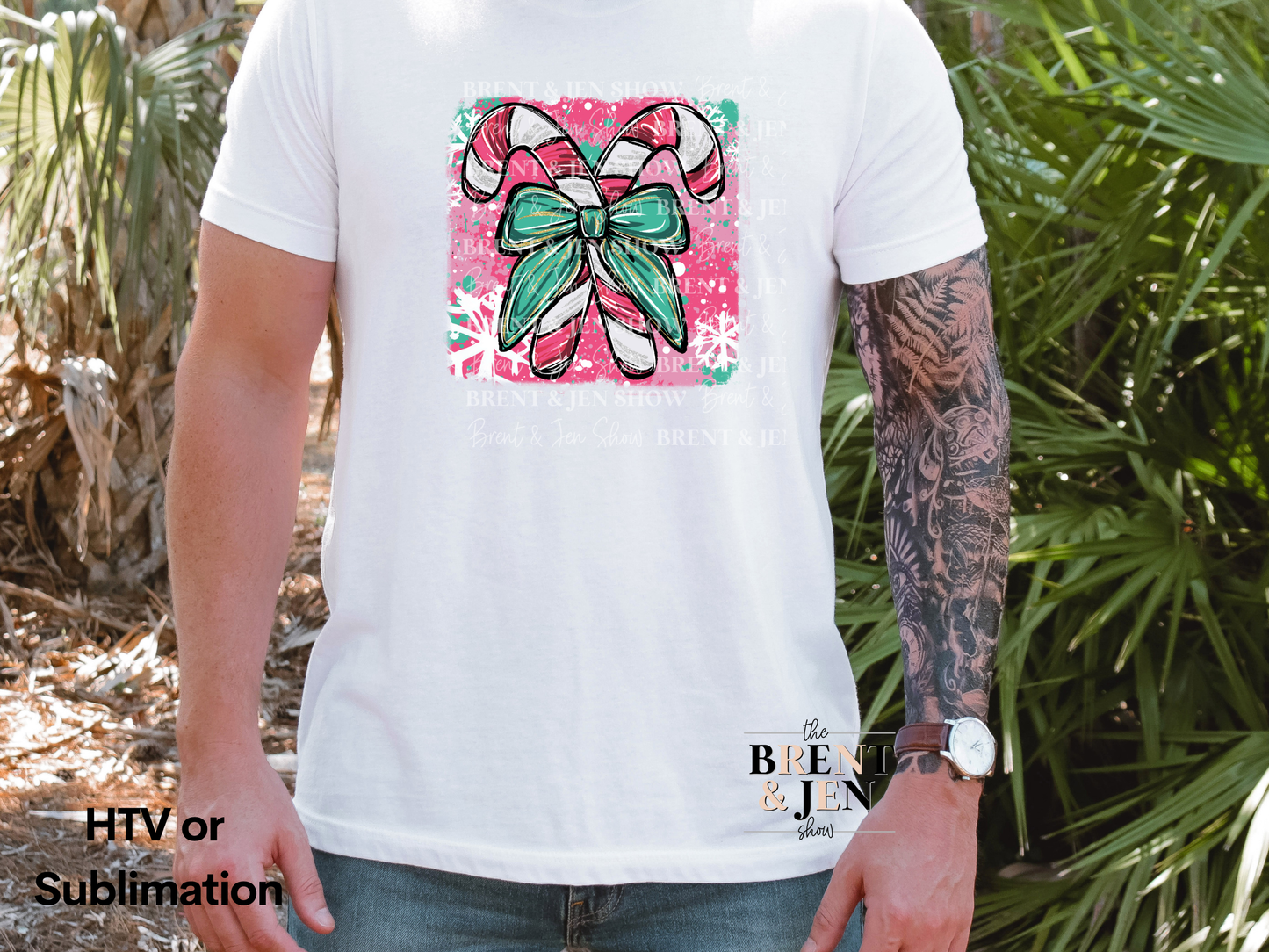 Candy Cane Coquette Print | Ready to Press Sublimation Transfer/ Heat Transfer Vinyl