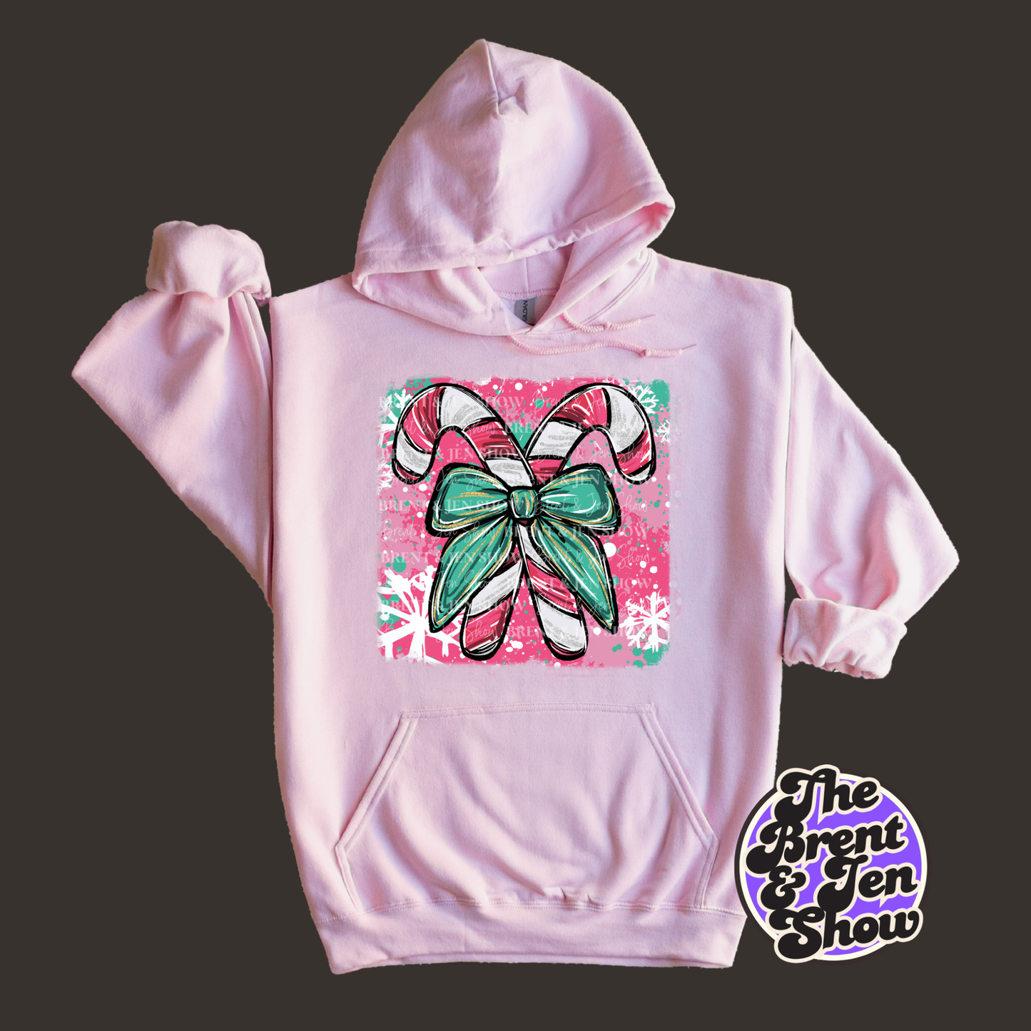 Colorful Christmas Candy Cane Hoodie