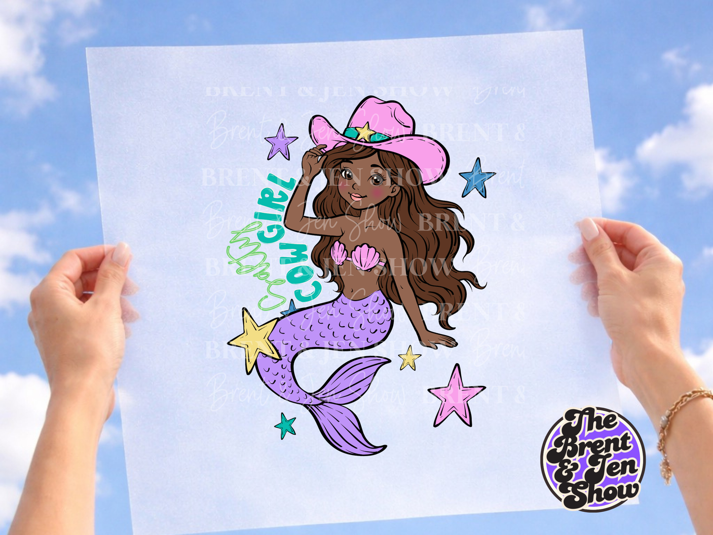 Salty Cowgirl Mermaid DTF or Sublimation Heat Transfer
