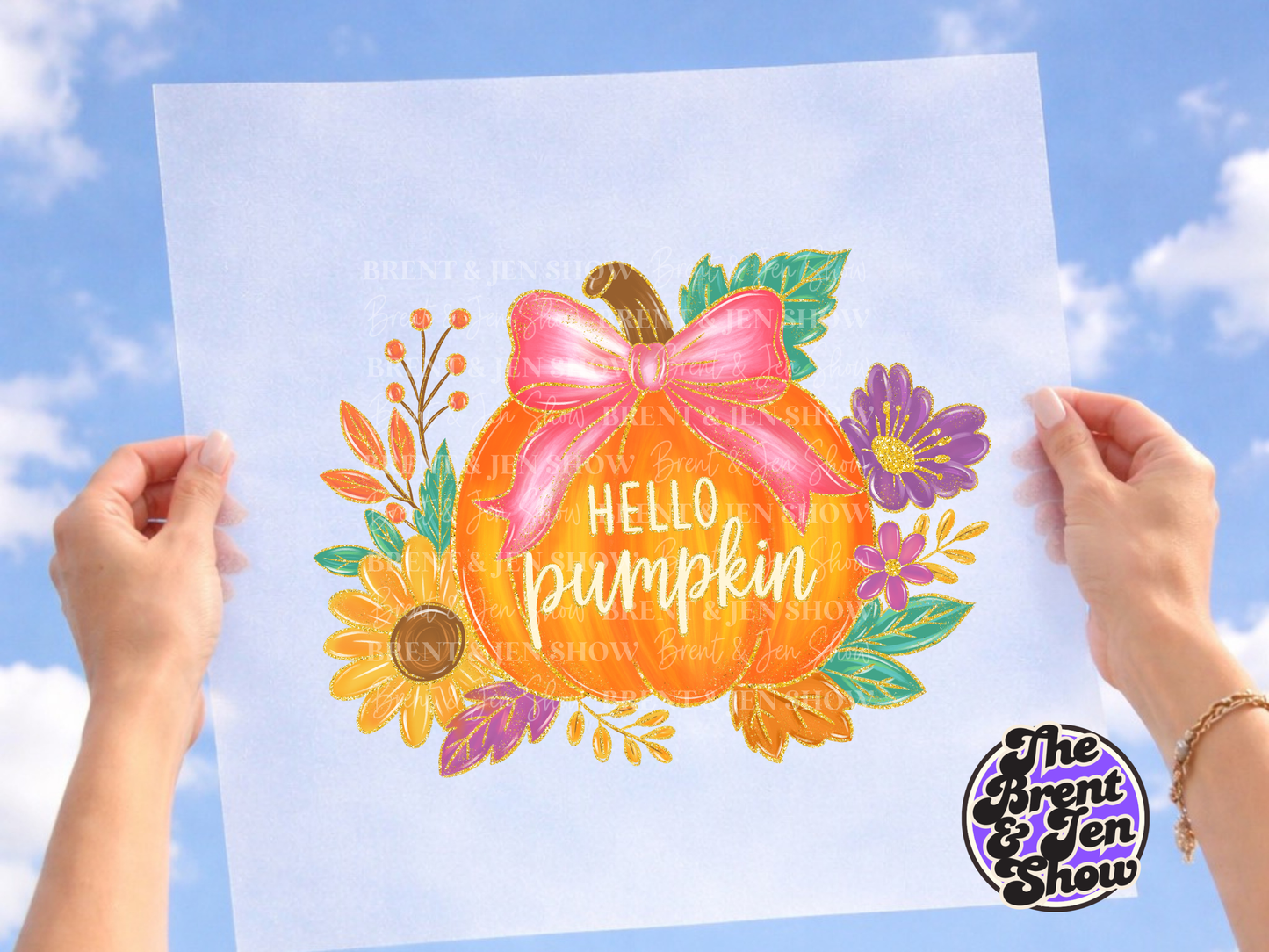 Hello Pumpkin Fall Design DTF/Sublimation Transfer, Ready to Press