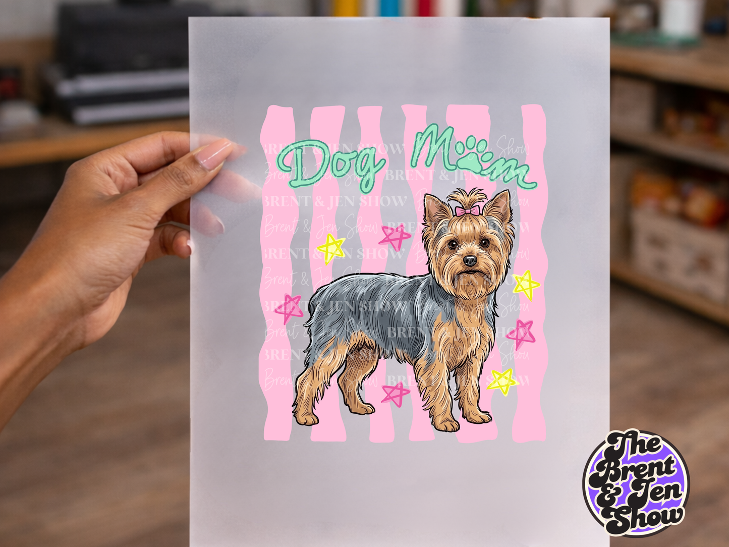 Dog Mom Yorkie DTF Transfer, Ready-to-Press Sublimation Design
