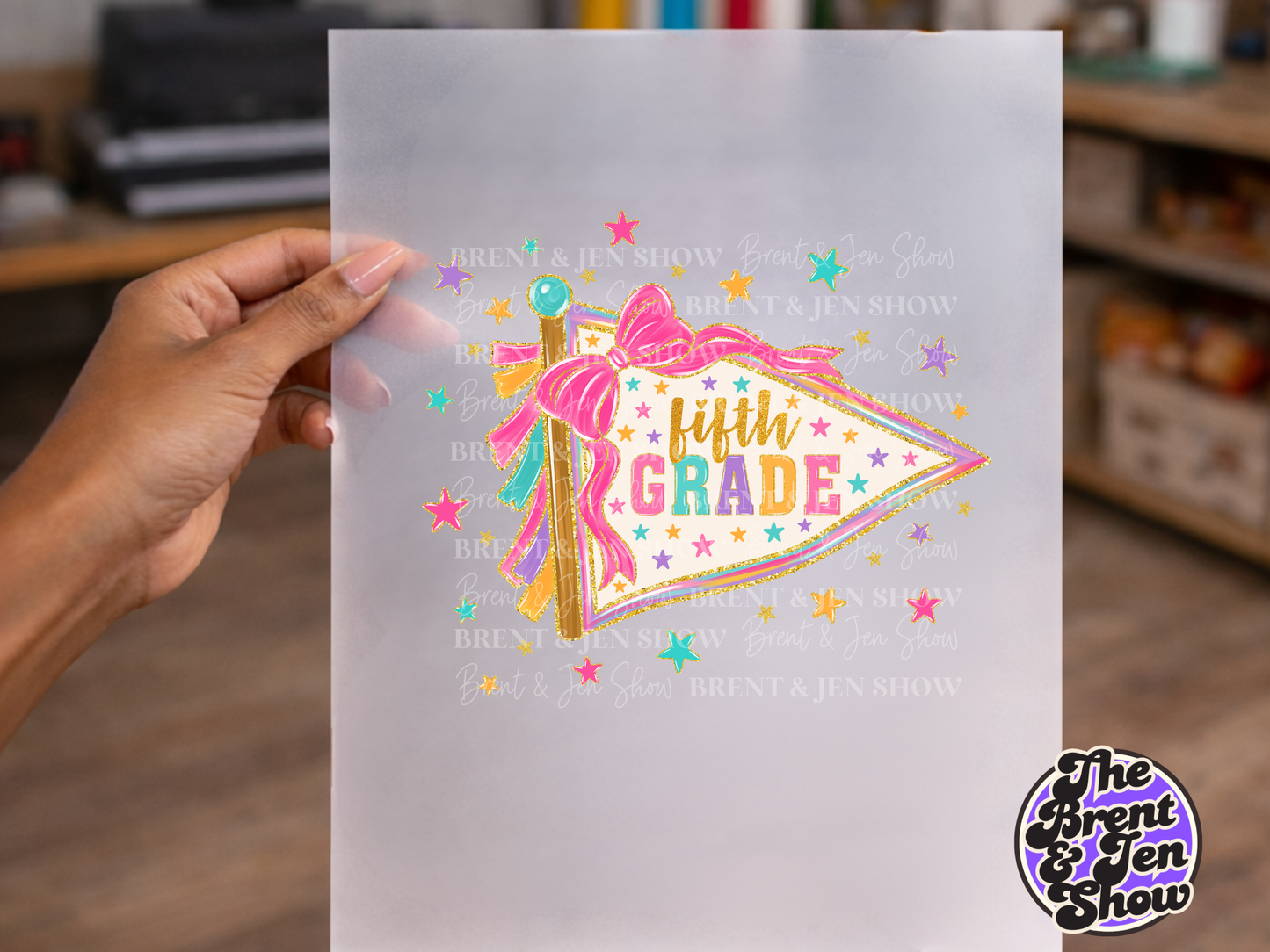 Fifth Grade Preppy Banner DTF/Sublimation Transfer, Ready to Press