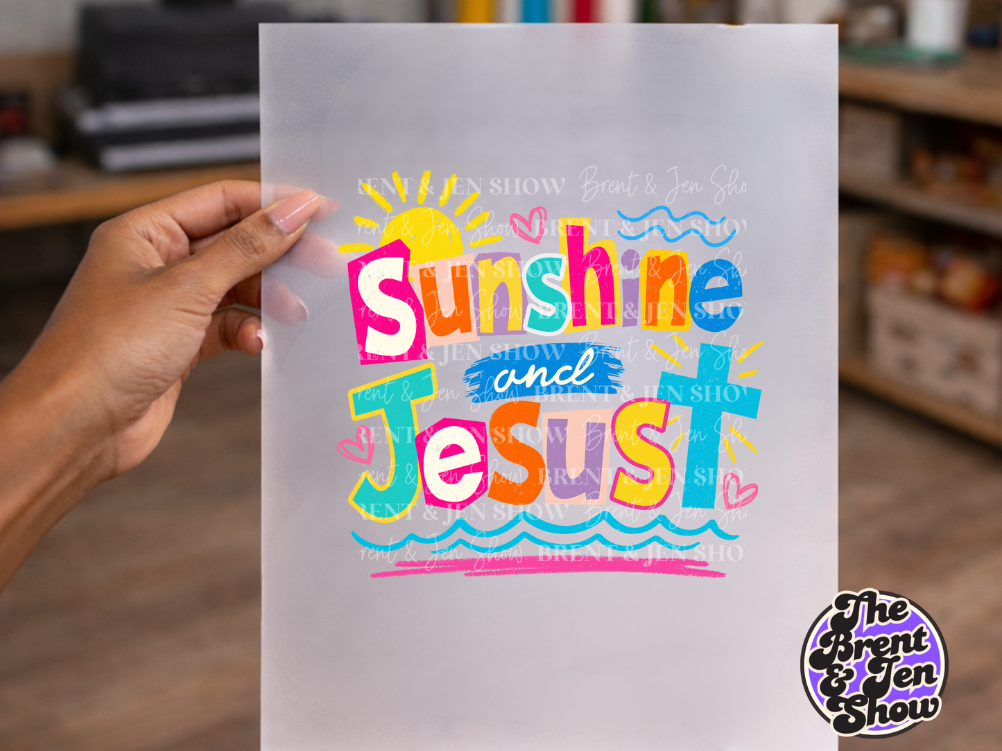 Sunshine and Jesus DTF or Sublimation Transfer: Christian Apparel Graphic