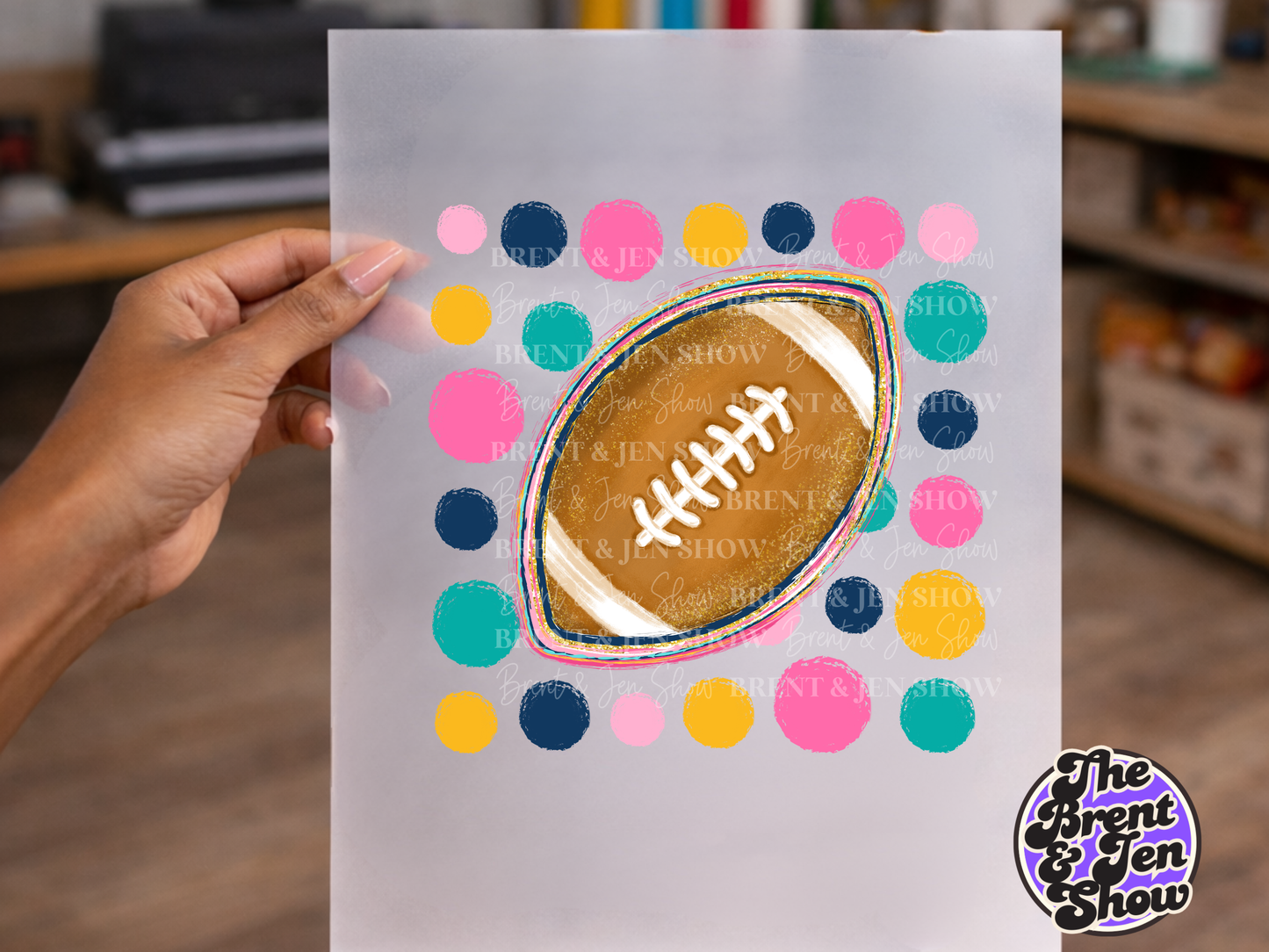 Polka Dot Football DTF/Sublimation Transfer, Ready to Press