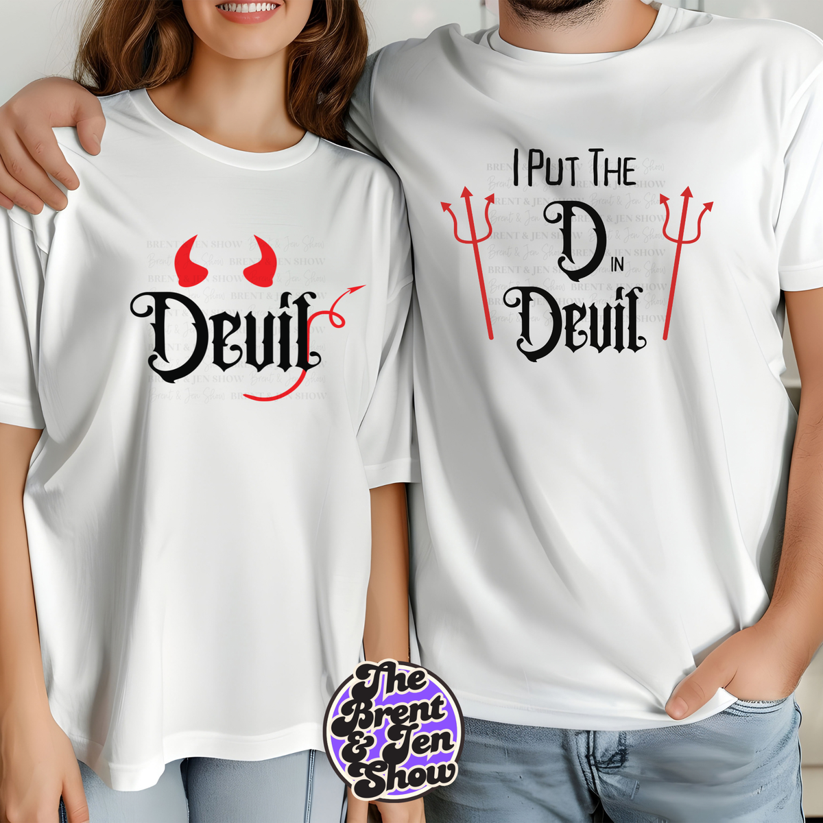Matching Devil Couple Shirts, Funny His and Hers  Tees