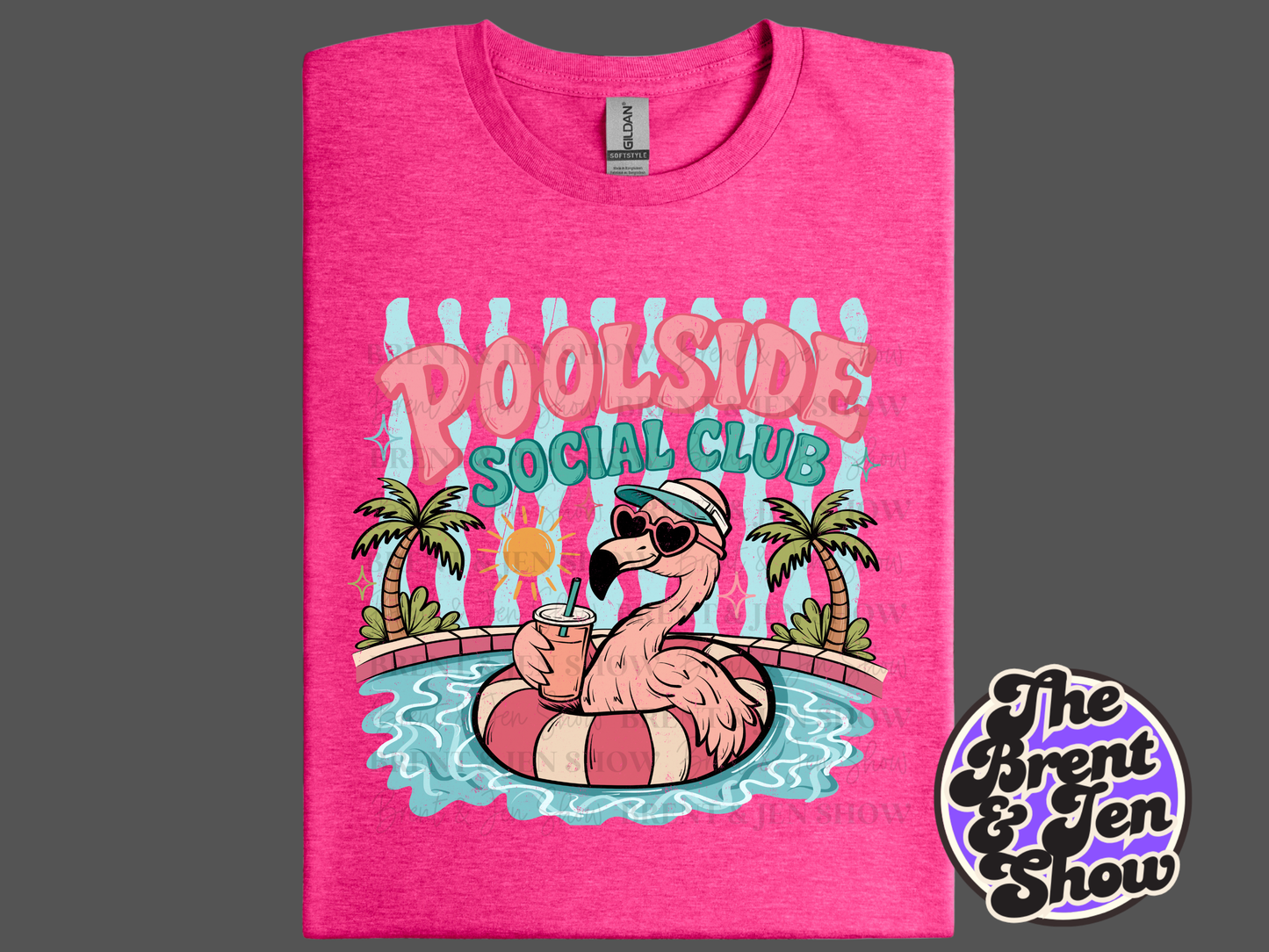 Poolside Social Club Flamingo T-Shirt: Vibrant DTF Print, Summer Fun Tee