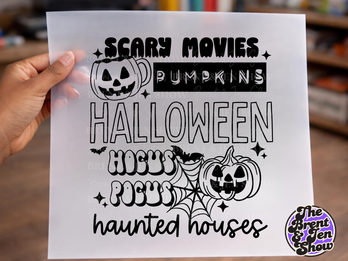 Halloween DTF Transfer: Scary Movies, Pumpkins, Haunted Houses (Ready-to-Press)