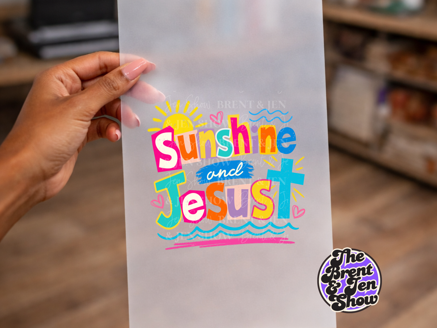 Sunshine and Jesus DTF or Sublimation Transfer: Christian Apparel Graphic