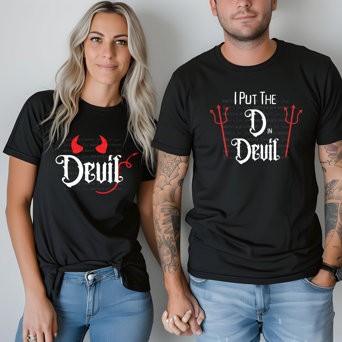 Matching Devil Couple Shirts, Funny His and Hers  Tees