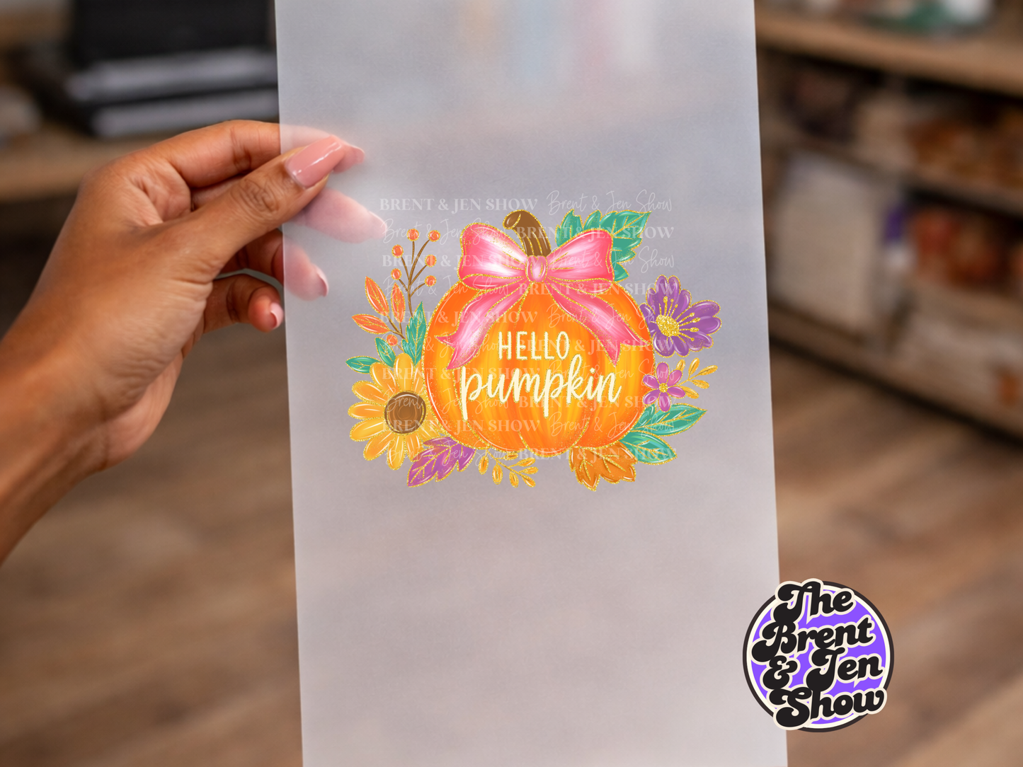 Hello Pumpkin Fall Design DTF/Sublimation Transfer, Ready to Press