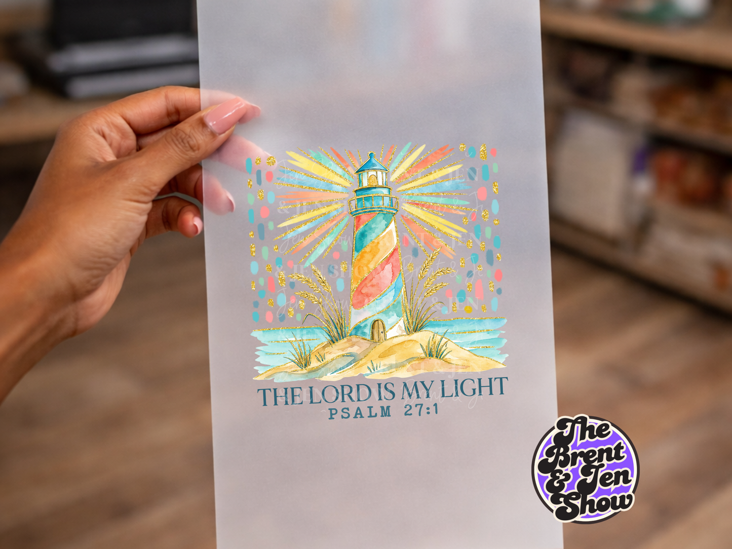 Lighthouse Psalm 27:1  DTF/Sublimation Transfer, Ready to Press