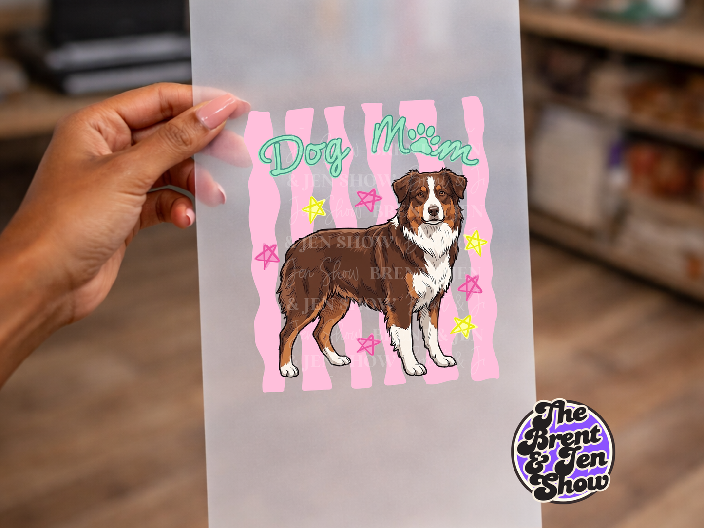 Dog Mom Australian Shepherd DTF or Sublimation Transfer (Ready-to-Press)
