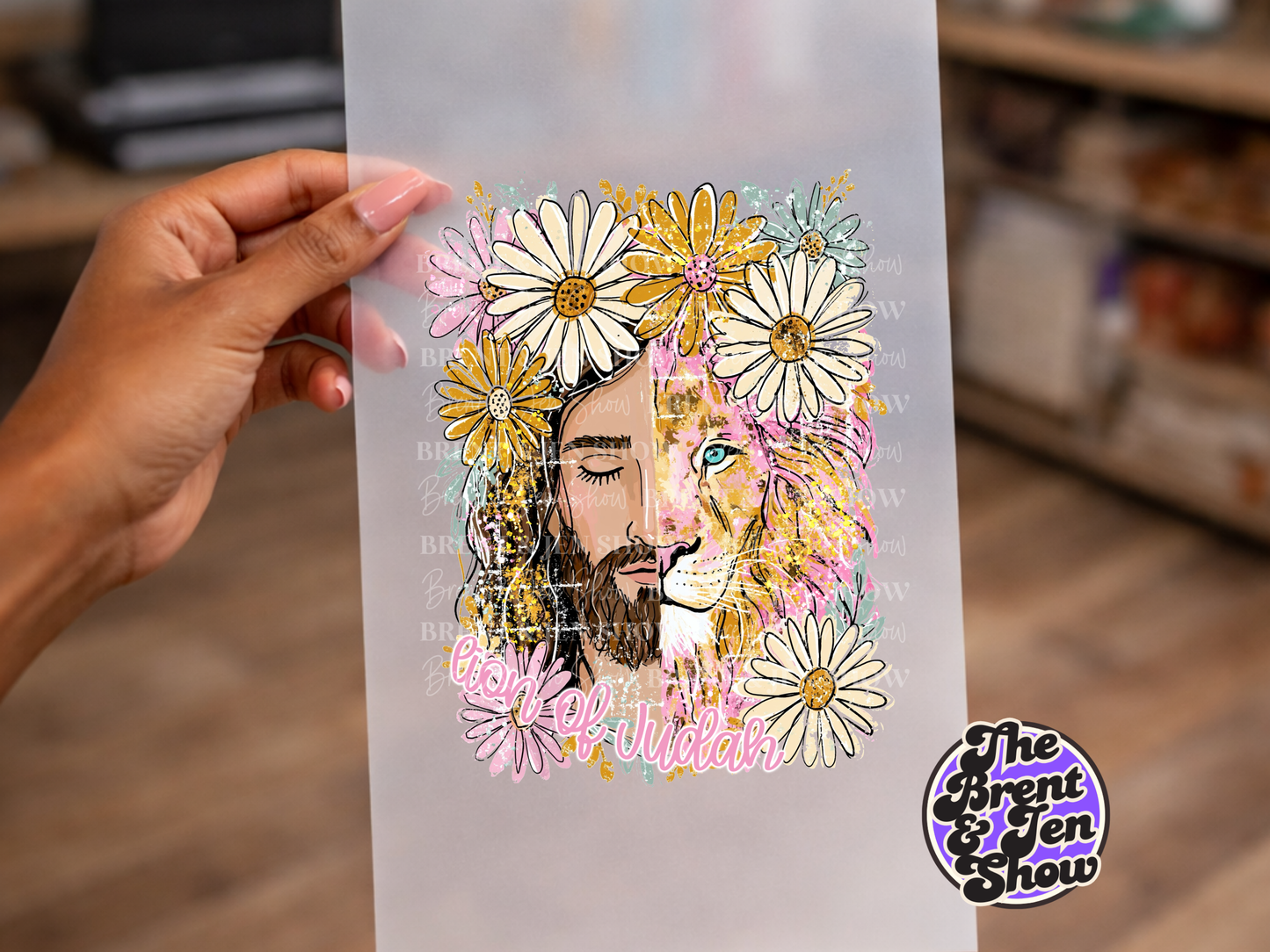 Lion of Judah Daisy Floral DTF/Sublimation Transfer, Ready to Press
