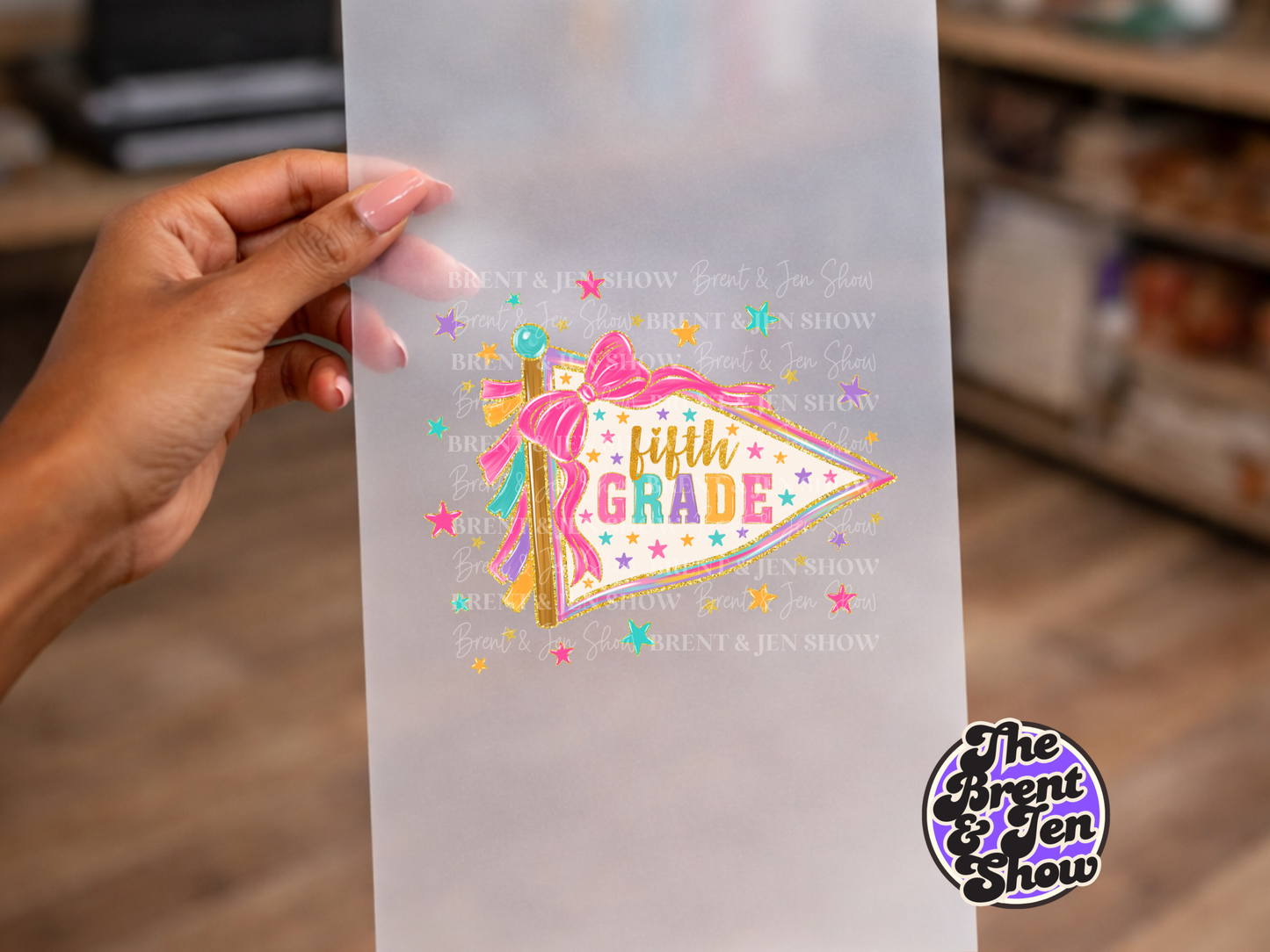 Fifth Grade Preppy Banner DTF/Sublimation Transfer, Ready to Press
