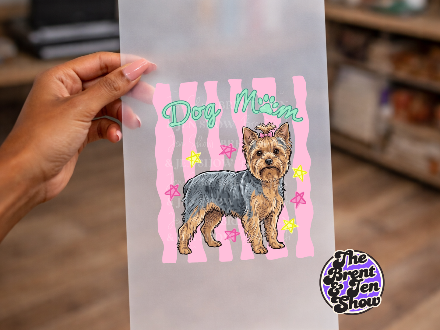 Dog Mom Yorkie DTF Transfer, Ready-to-Press Sublimation Design