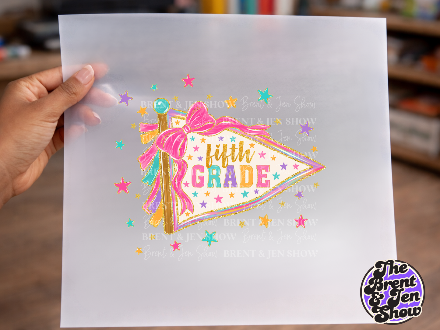 Fifth Grade Preppy Banner DTF/Sublimation Transfer, Ready to Press