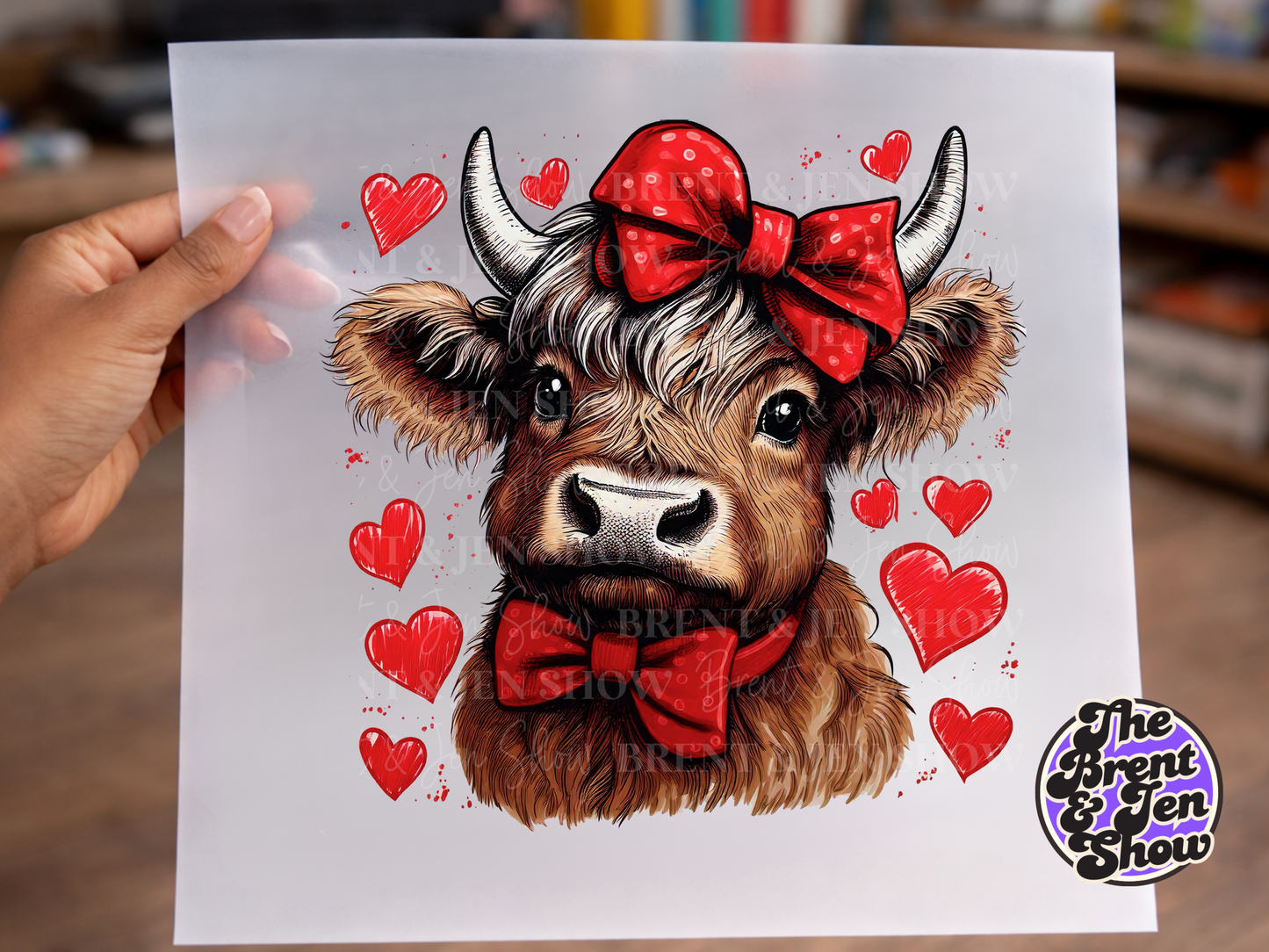 Cow Heart Transfer DTF/Sublimation