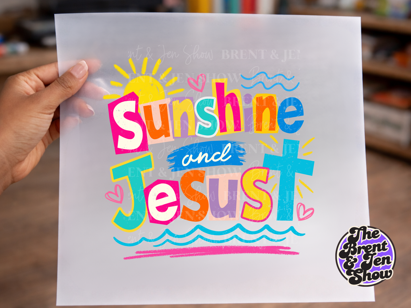 Sunshine and Jesus DTF or Sublimation Transfer: Christian Apparel Graphic