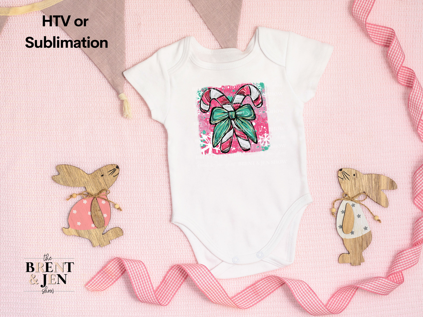 Candy Cane Coquette Print | Ready to Press Sublimation Transfer/ Heat Transfer Vinyl