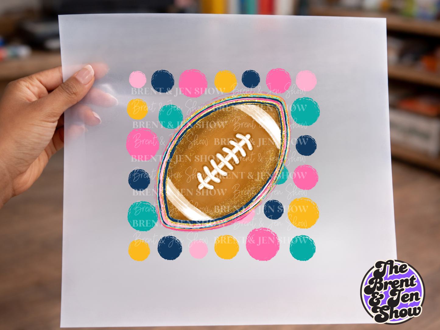 Polka Dot Football DTF/Sublimation Transfer, Ready to Press