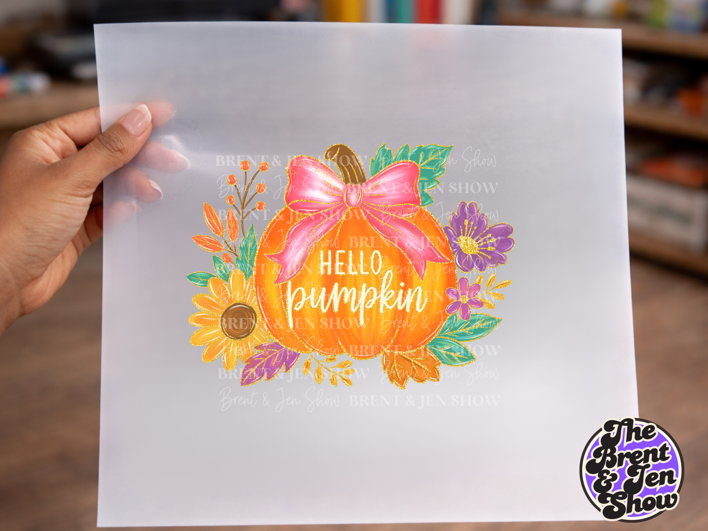 Hello Pumpkin Fall Design DTF/Sublimation Transfer, Ready to Press
