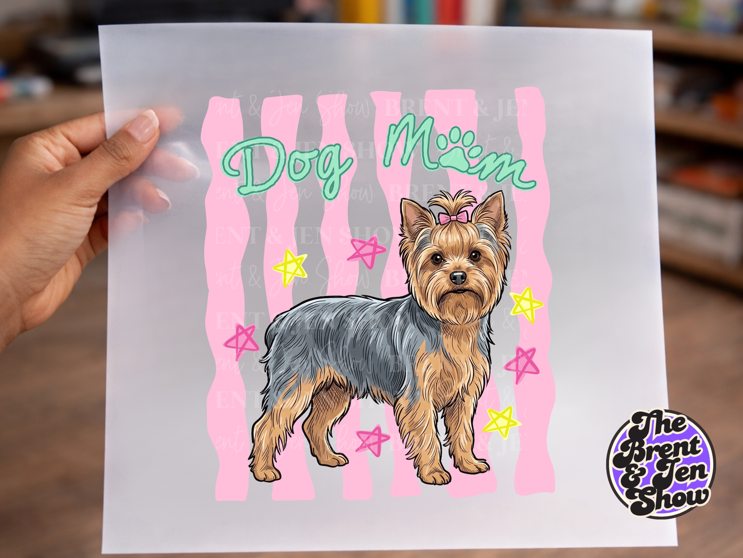 Dog Mom Yorkie DTF Transfer, Ready-to-Press Sublimation Design