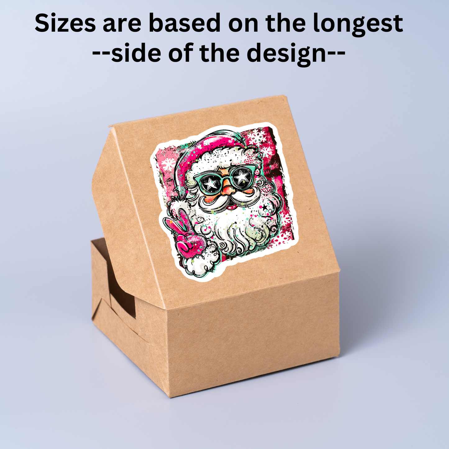 Doodle Santa Sticker or Car Decal