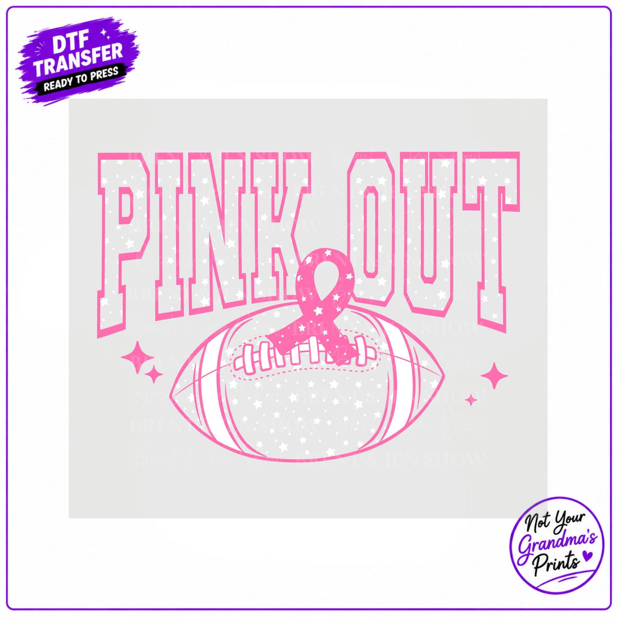 Pink Out Football DTF Transfer: Breast Cancer Awareness Print (Ready-to-Press)