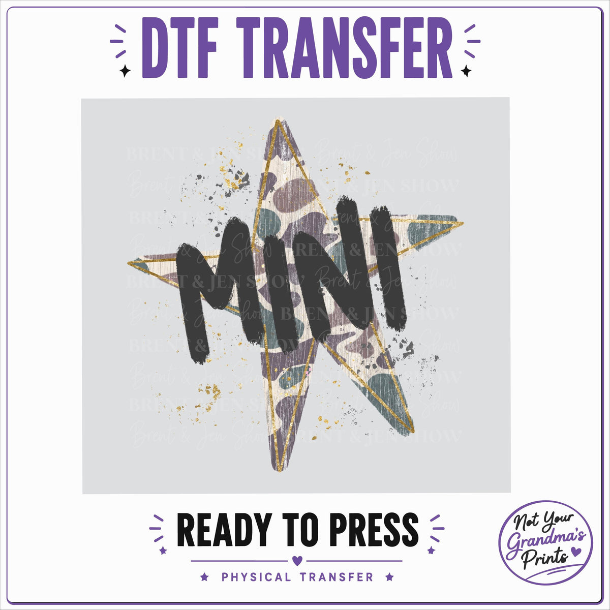 Mini Camo Star DTF Transfer (Ready-to-Press)