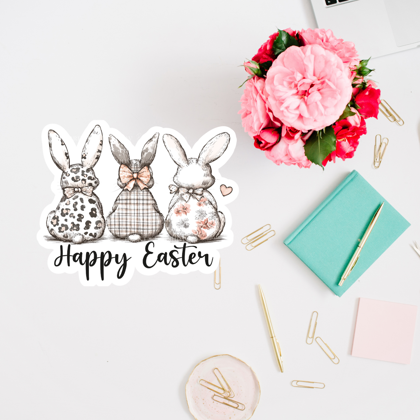 Happy Easter Bunnies Sticker