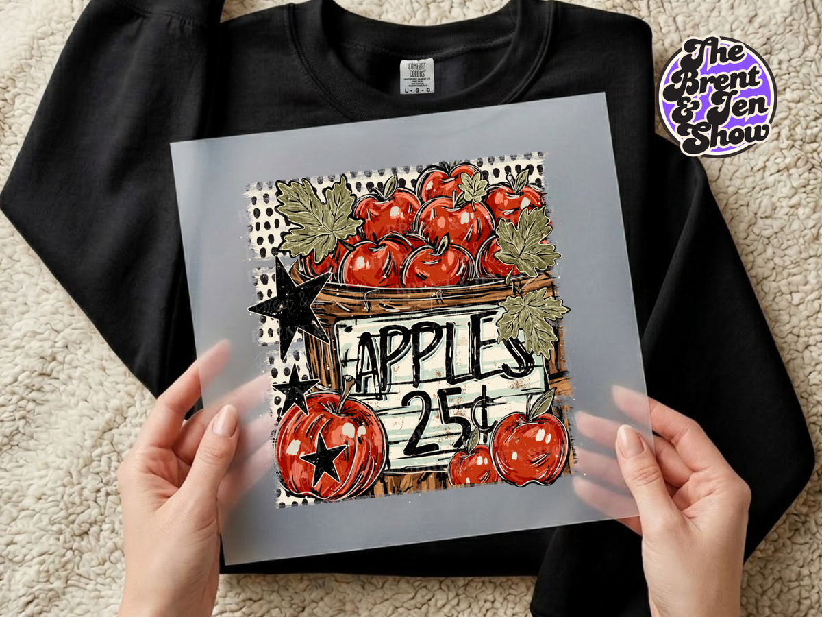 Farm Fresh Apples DTF Transfer, Apple Orchard Ready to Press