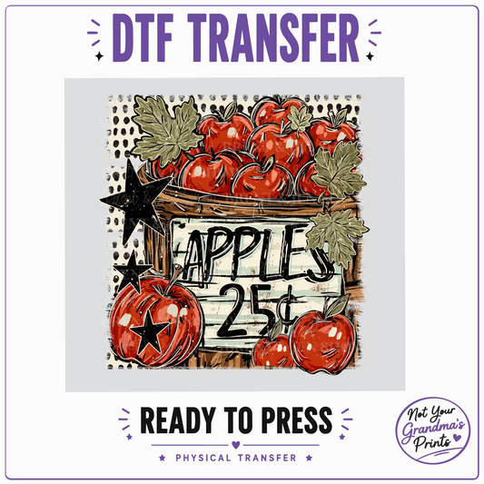 Farm Fresh Apples DTF Transfer, Apple Orchard Ready to Press