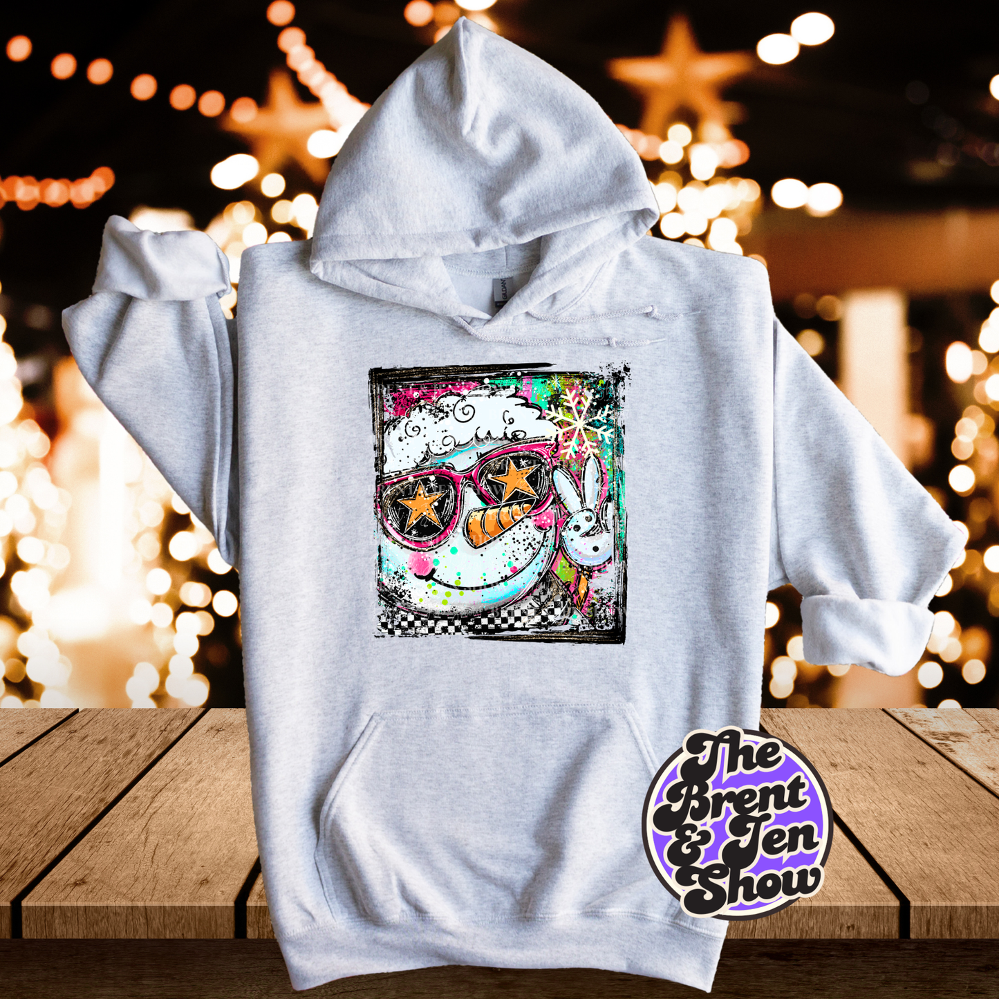 Selfie Doodle Snowman Hoodie