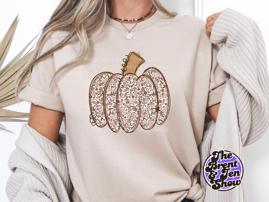 Floral Pumpkin T Shirt