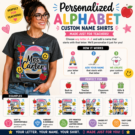 Personalized Alphabet Custom Name Shirt