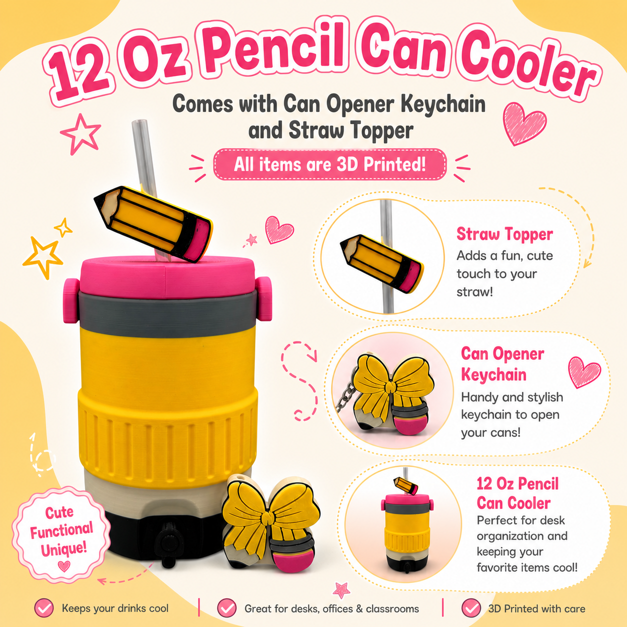 12oz Pencil Can Cooler/Set