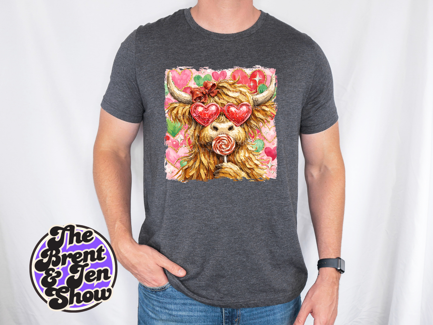 Highland Cow Valentine's Day T-Shirt