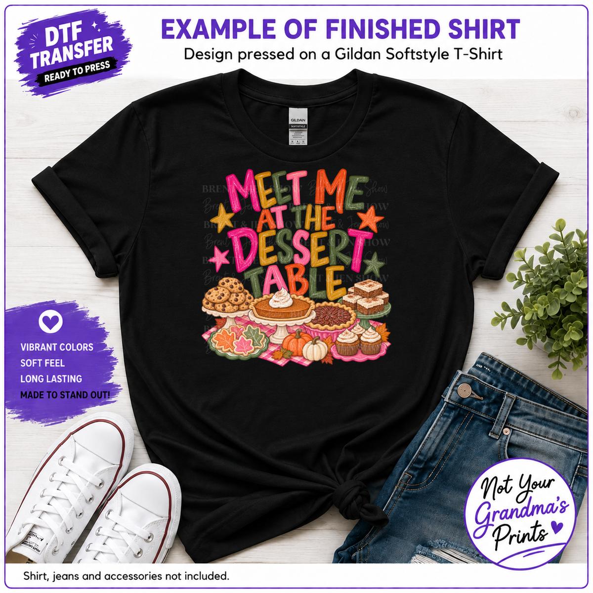 Thanksgiving Dessert Table DTF Transfer: Fall Treats, Pie, Cookies (Ready-to-Press)