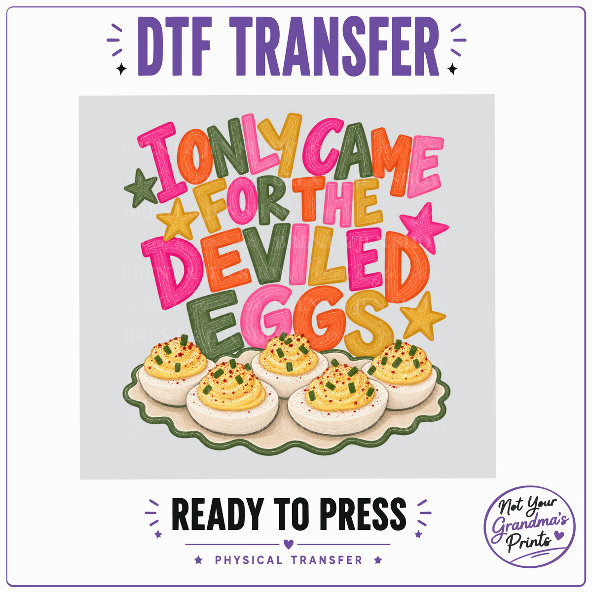 Deviled Eggs Thanksgiving DTF Transfer: Funny Appetizer Lover Print (Ready-to-Press)