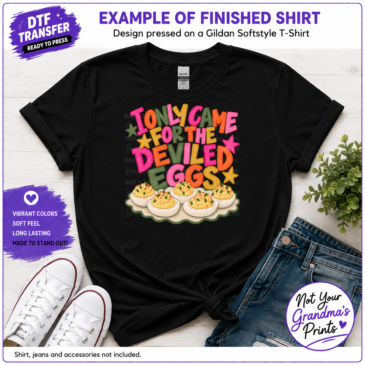 Deviled Eggs Thanksgiving DTF Transfer: Funny Appetizer Lover Print (Ready-to-Press)