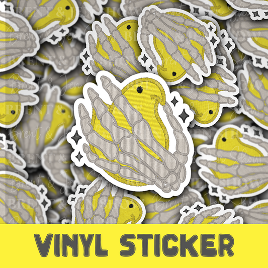 Skellie Holding a Peep Sticker